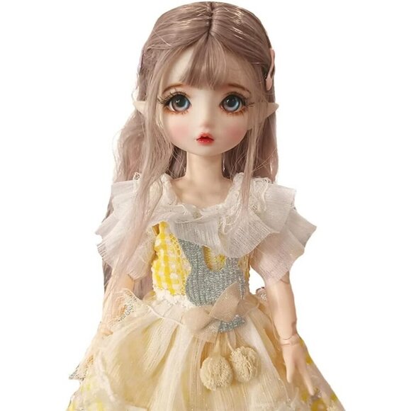 1/6 SD Ball Jointed BJD Doll Cute with Clothes Outfit Shoes Wig Hair Makeup Moon - Picture 1 of 6